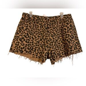 Hayden leopard animal print cut off/raw hem shorts women’s size 3x new nwt